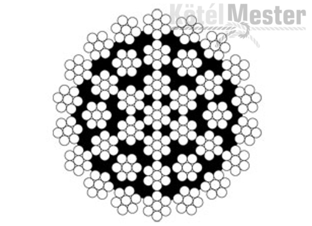 T36x7 Pászmaspirális drótkötél metszet