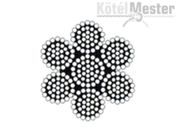 T7x37 saválló acélsodronykötél metszet